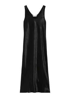 Talete Satin Scoopneck Midi-Dress