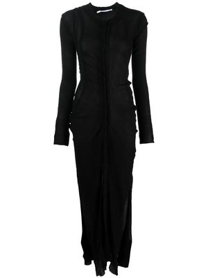 Talia Byre draped long-sleeved dress - Black