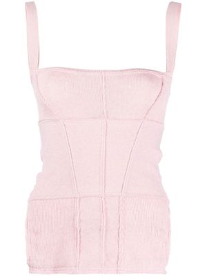 Talia Byre exposed-seam knitted top - Pink