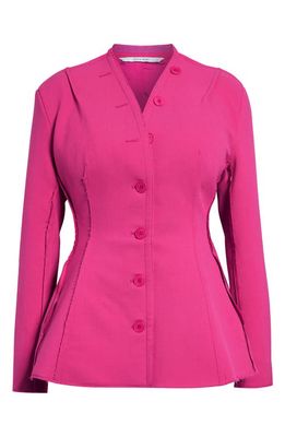 Talia Byre Exposed Seams Soft Jacket in Deep Pink