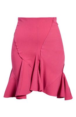 Talia Byre High Waist Raw Edge Miniskirt in Magenta