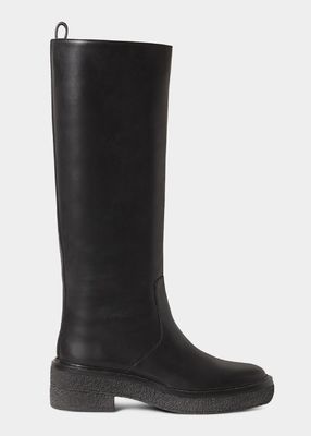 Tall Leather Pull-On Boots