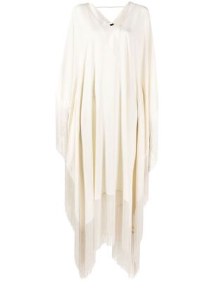 Taller Marmo asymmetric fringe-detail dress - Neutrals