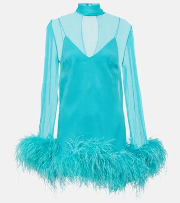 Taller Marmo Feather-trimmed minidress
