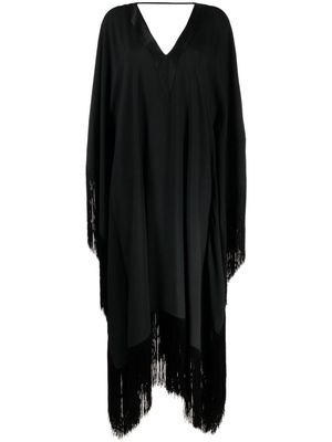 Taller Marmo fringed-edge kaftan maxi dress - Black