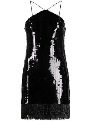 Taller Marmo halterneck sequinned minidress - Black