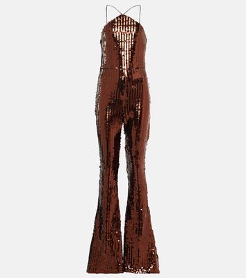 Taller Marmo Jagger sequined flared jumpsuit