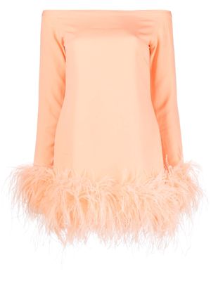 Taller Marmo Kika feather-trimmed minidress - Orange