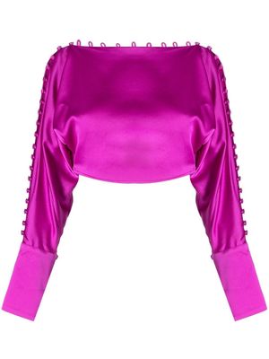 Taller Marmo Mila cropped button blouse - Purple