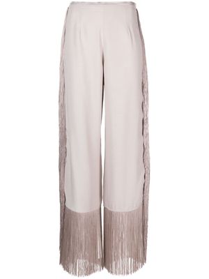 Taller Marmo Nevada fringed wide-leg trousers - Silver