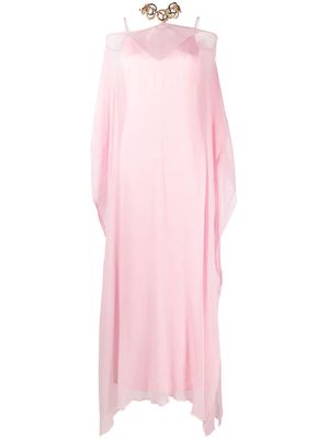 Taller Marmo Spirito layered halterneck silk maxi gown - Pink