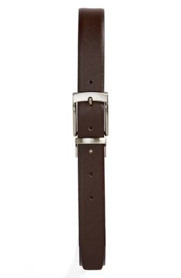 Tallia Reversible Leather Belt in Rev: Brown/Navy