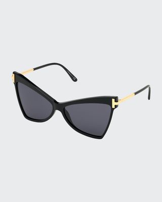 Tallulah Acetate Butterfly Sunglasses w/ Oversized T Temples