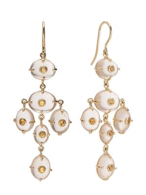 Tamara Taichman 14tk yellow-gold Girandole quartz and sapphire drop earrings