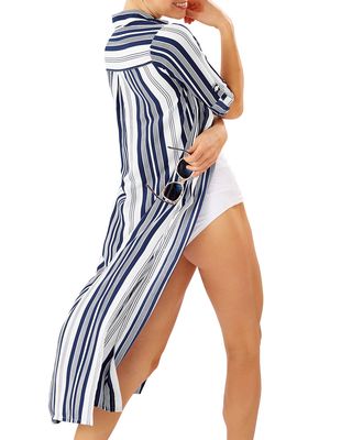 Tan Lines Striped Duster Coverup