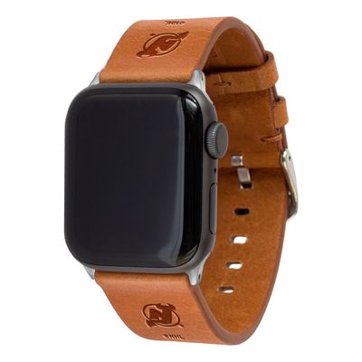 Tan New Jersey Devils Leather Apple Watch Band