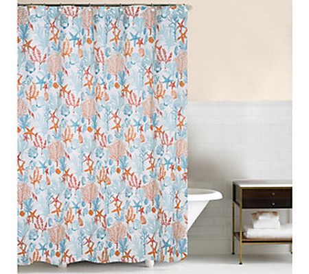 Tangerine Coast Shower Curtain by Valerie