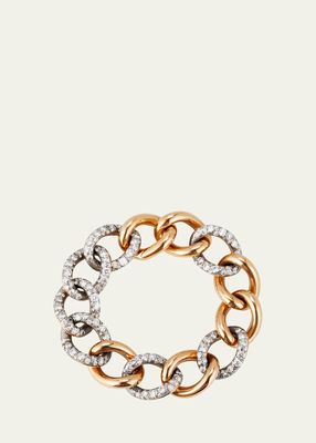 Tango Rose Gold/Silver Curb Link Bracelet with Diamonds