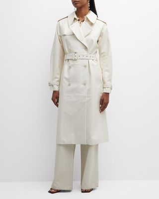 Tanner Belted Leather Trench Coat