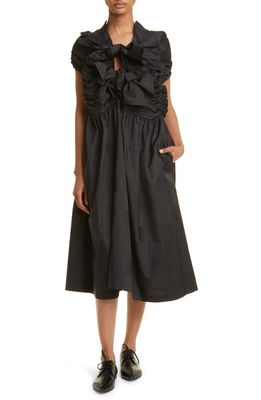 Tao Comme des Garçons Bow Detail Checkerboard Jacquard Dress in Black
