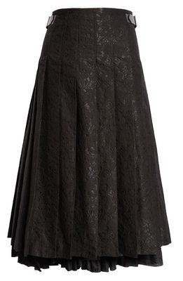 Tao Comme des Garçons Floral Lace Jacquard Cotton Blend Skirt in Black/Black