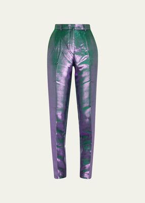 Tapered Metallic Lurex Pants