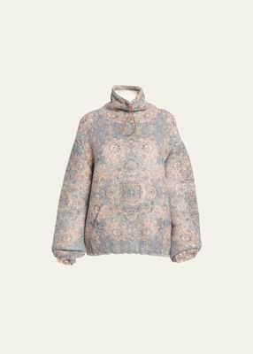 Tapestry Bloom Oversized Cashmere Pullover