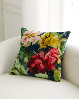 Tapestry Flower Vintage Green Pillow