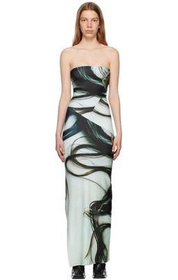 Tara Hakin SSENSE Exclusive Black & Green Maxi Dress