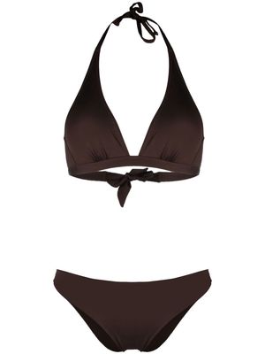 Tara Matthews halterneck tie-fastening bikini - Brown