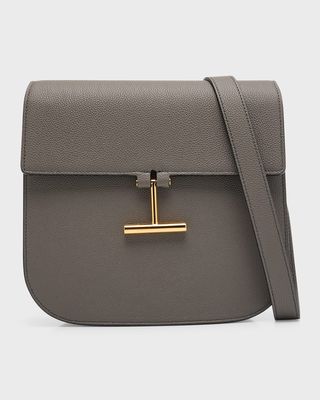 Tara Medium Crossbody in Grained Leather with Leather Strap