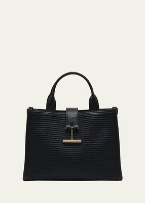Tara Medium Raffia Box Top-Handle Bag