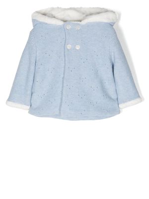 Tartine Et Chocolat button-up hooded knitted jacket - Blue