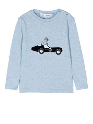 Tartine Et Chocolat car-motif cotton T-shirt - Blue