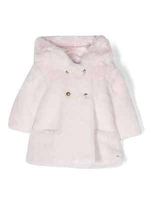 Tartine Et Chocolat double-breasted faux-fur jacket - Pink