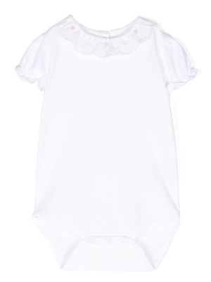 Tartine Et Chocolat floral-embroidered jersey body - White