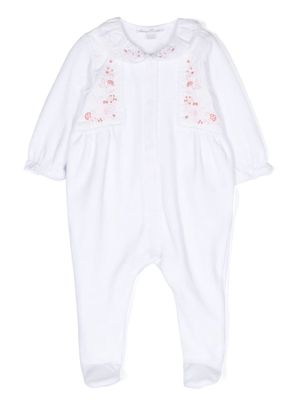 Tartine Et Chocolat floral-embroidered long-sleeve pajamas - White