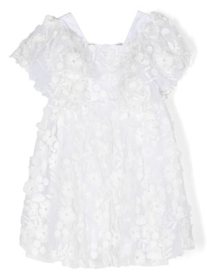 Tartine Et Chocolat floral-embroidered tulle dress - White