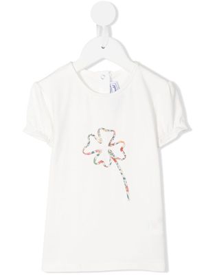 Tartine Et Chocolat floral-print detail T-shirt - White