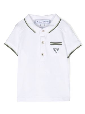 Tartine Et Chocolat logo-embroidered cotton polo shirt - White