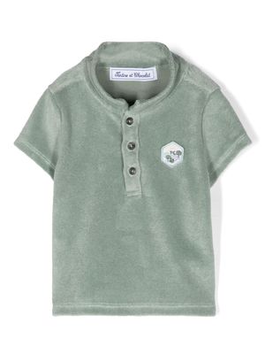 Tartine Et Chocolat patch-detail terry-cloth polo shirt - Green