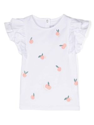 Tartine Et Chocolat peach-print T-shirt - White