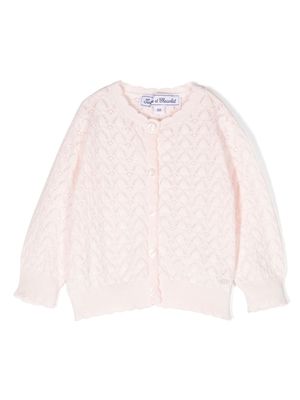 Tartine Et Chocolat pointelle-knit cotton-blend cardigan - Pink
