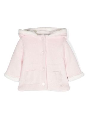 Tartine Et Chocolat pompom-detail hooded coat - Pink