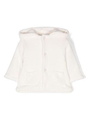 Tartine Et Chocolat single-breasted hooded coat - White