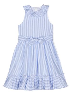 Tartine Et Chocolat striped belted cotton dress - Blue