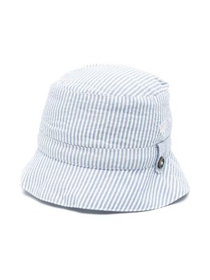 Tartine Et Chocolat striped seersucker hat - White
