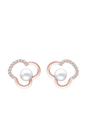 TASAKI 18kt rose gold Chants pearl and diamond earrings - Pink