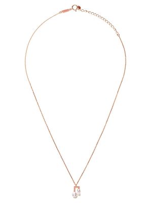 TASAKI 18kt rose gold Collection Line petit Balance Note Akoya pearl and diamond pendant - Metallic