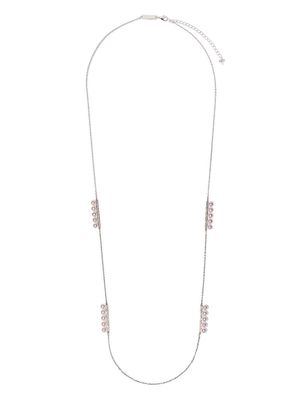 TASAKI 18kt white gold Collection Line Balance diamond pave and Akoya pearl necklace - Silver